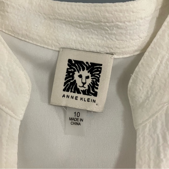 ANNE KLEIN Dress Womens 10 White Sleeveless A-Line Midi NEW Pockets - Picture 3 of 3